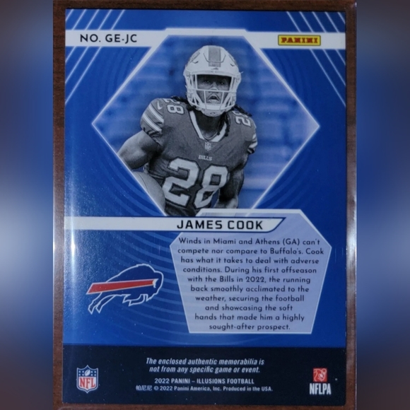 2022 Panini Illusions Great Expectations James Cook Rookie Patch RC GE-JC - Picture 2 of 2